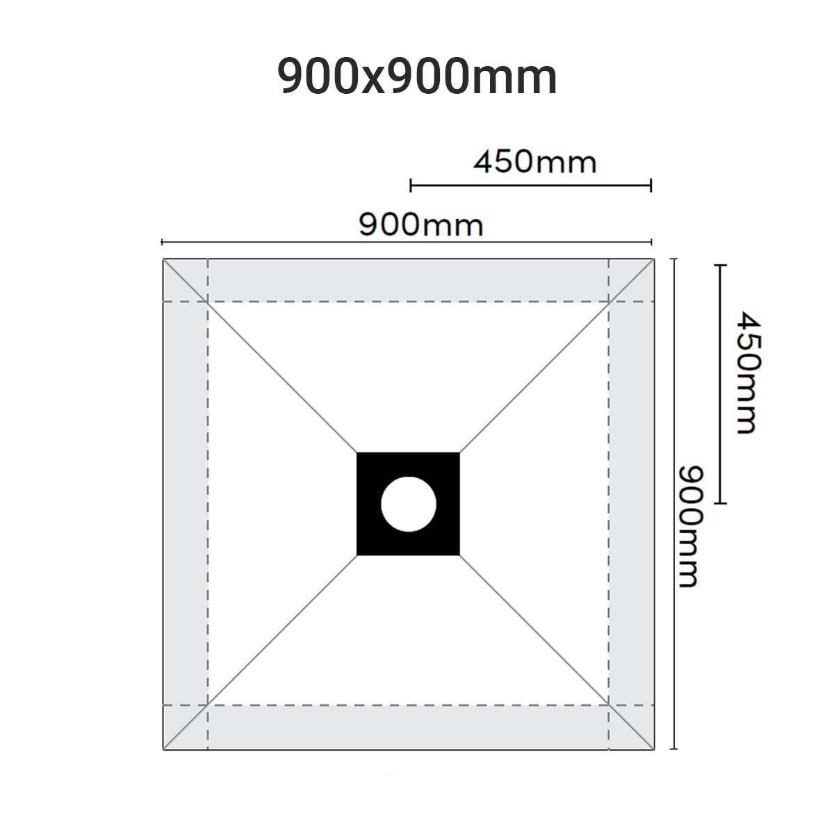 sharpslope square drain 900x900mm dimensions