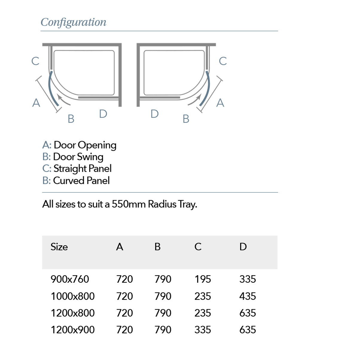 Merlyn 8 Series Frameless Offset Quadrant Single Shower Door