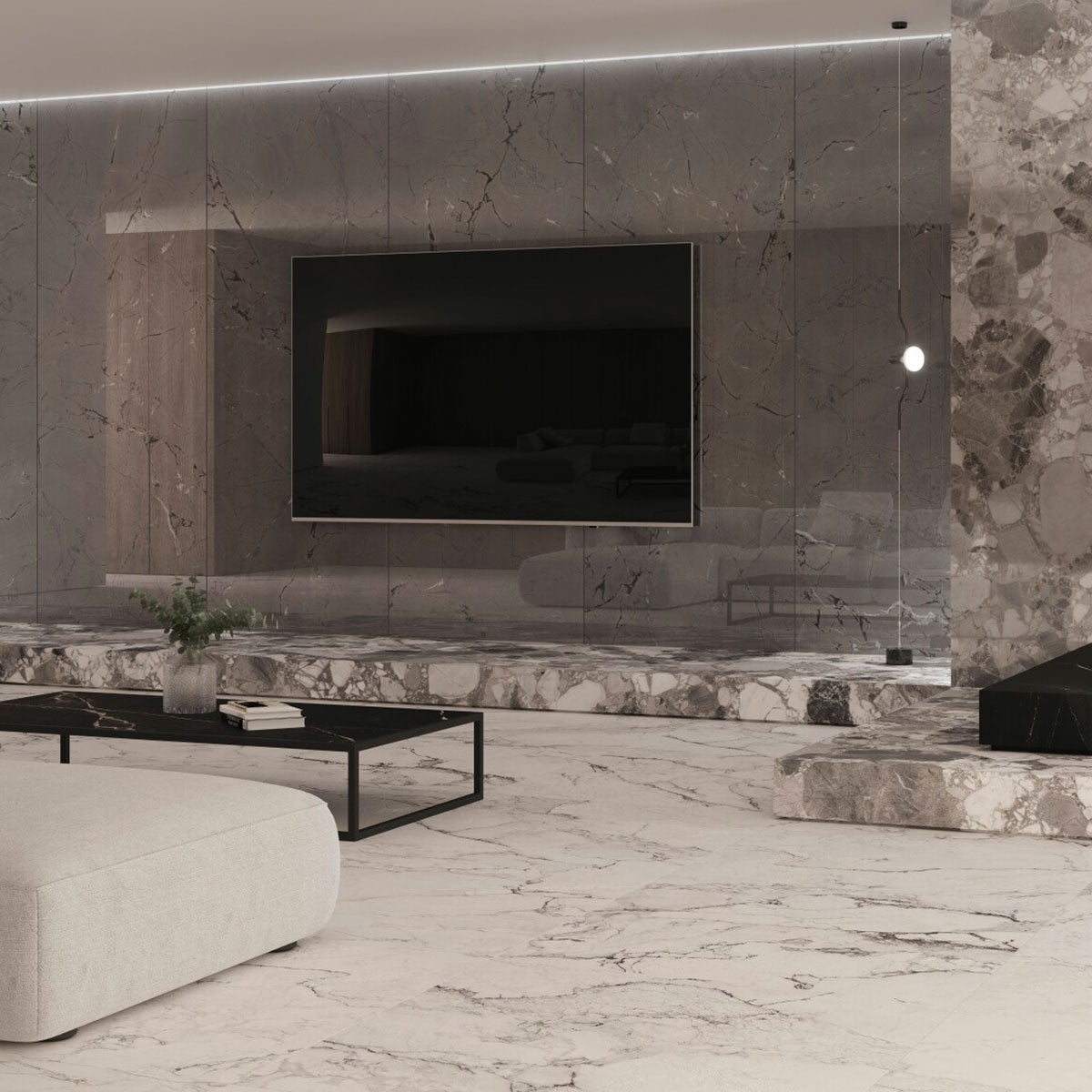 Sublime Thunder Stone Effect Porcelain Tile 60x120cm Polished