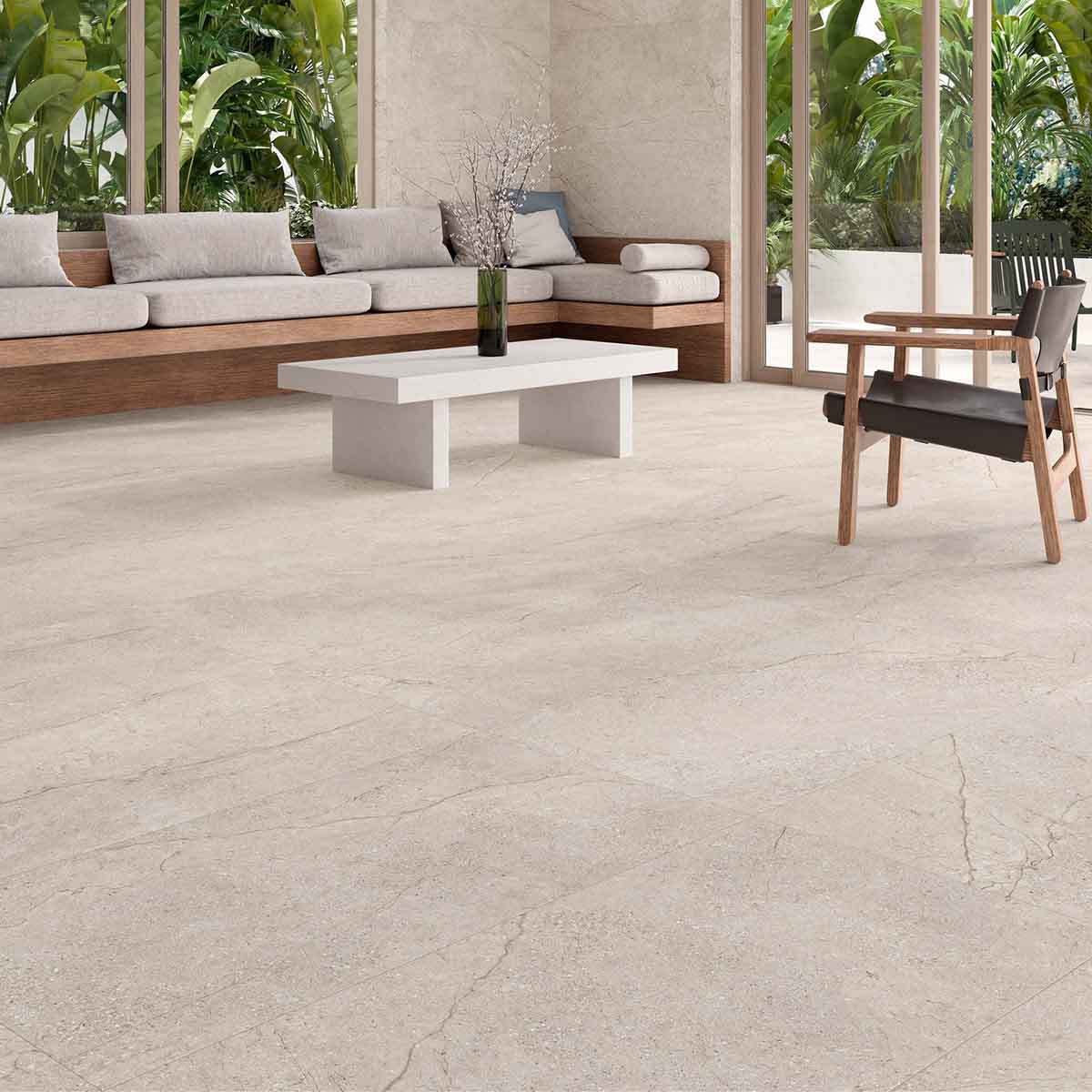 summary beige stone effect porcelain tile 100x100cm