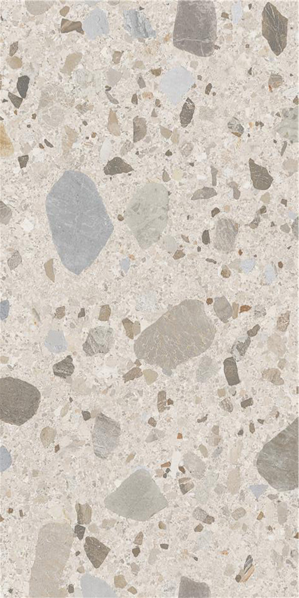 zaragoza pearl terrazzo stone effect porcelain tile 59x120cm